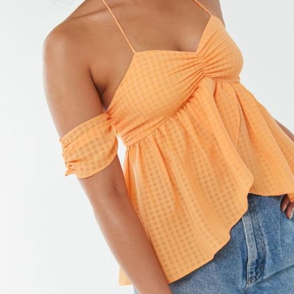 Urban Outfitters Orange Off-Shoulder Top - Picture 4 of 4